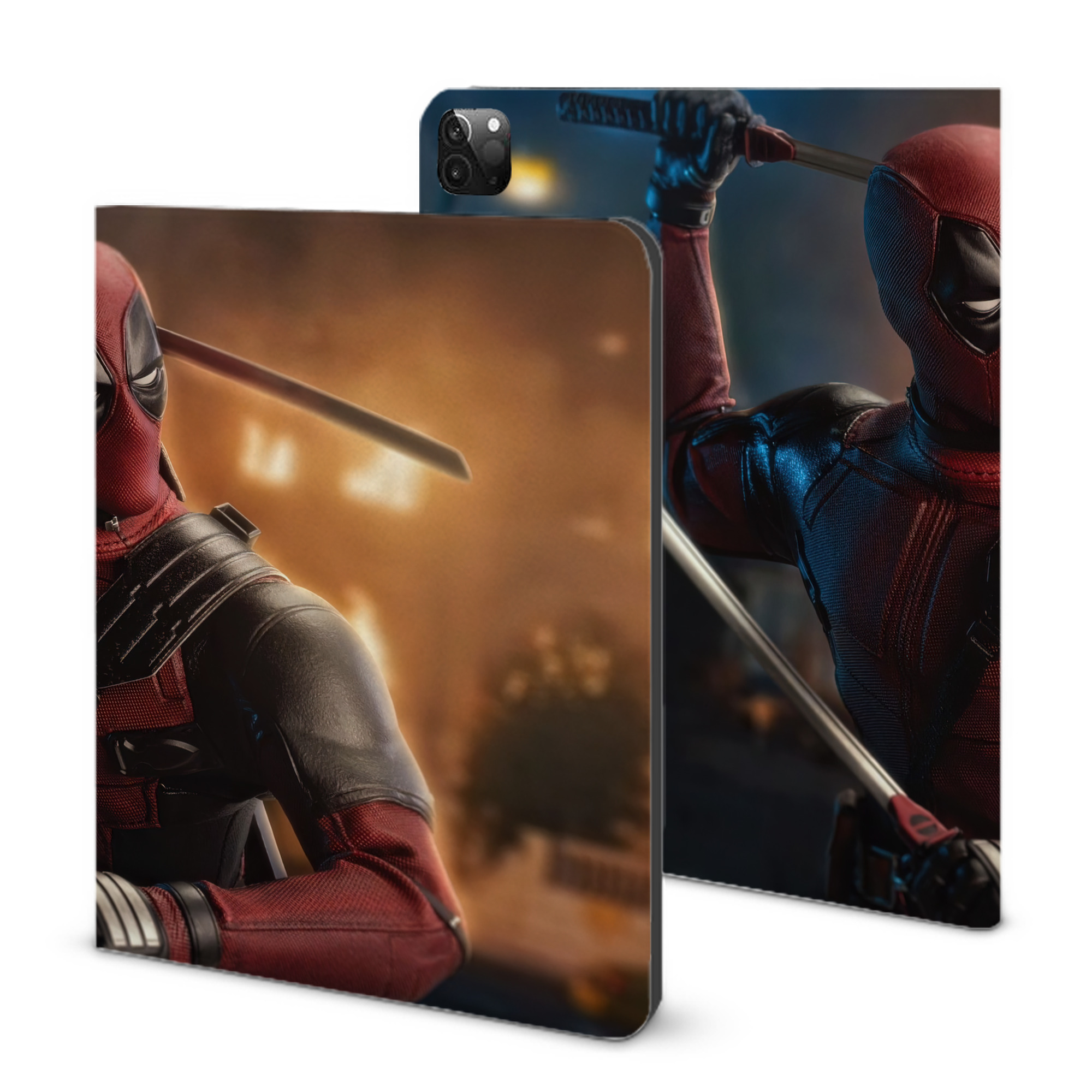 （画像用） Deadpool デッドプール IPadケース ペンホルダー付き ブックスタイルデザイン